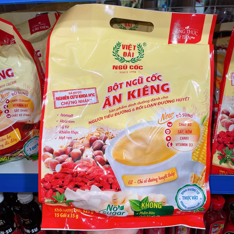 Bột Ngũ Cốc Ăn Kiêng Việt Đài 525g (15 gói X35g )