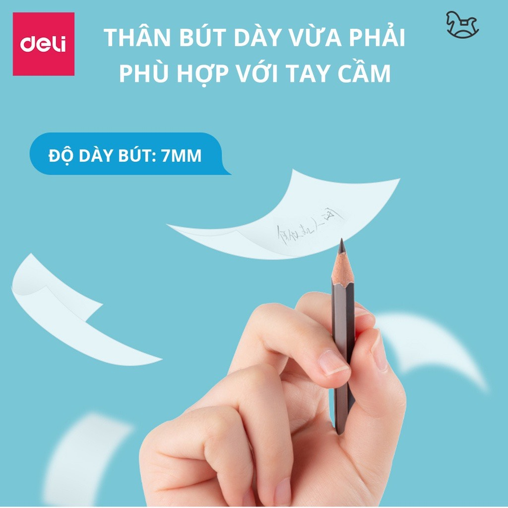 Bút chì lục giác Deli - loại 2B/HB - 10 chiếc/hộp - 33311 / 33312 - 33431/ 33432
