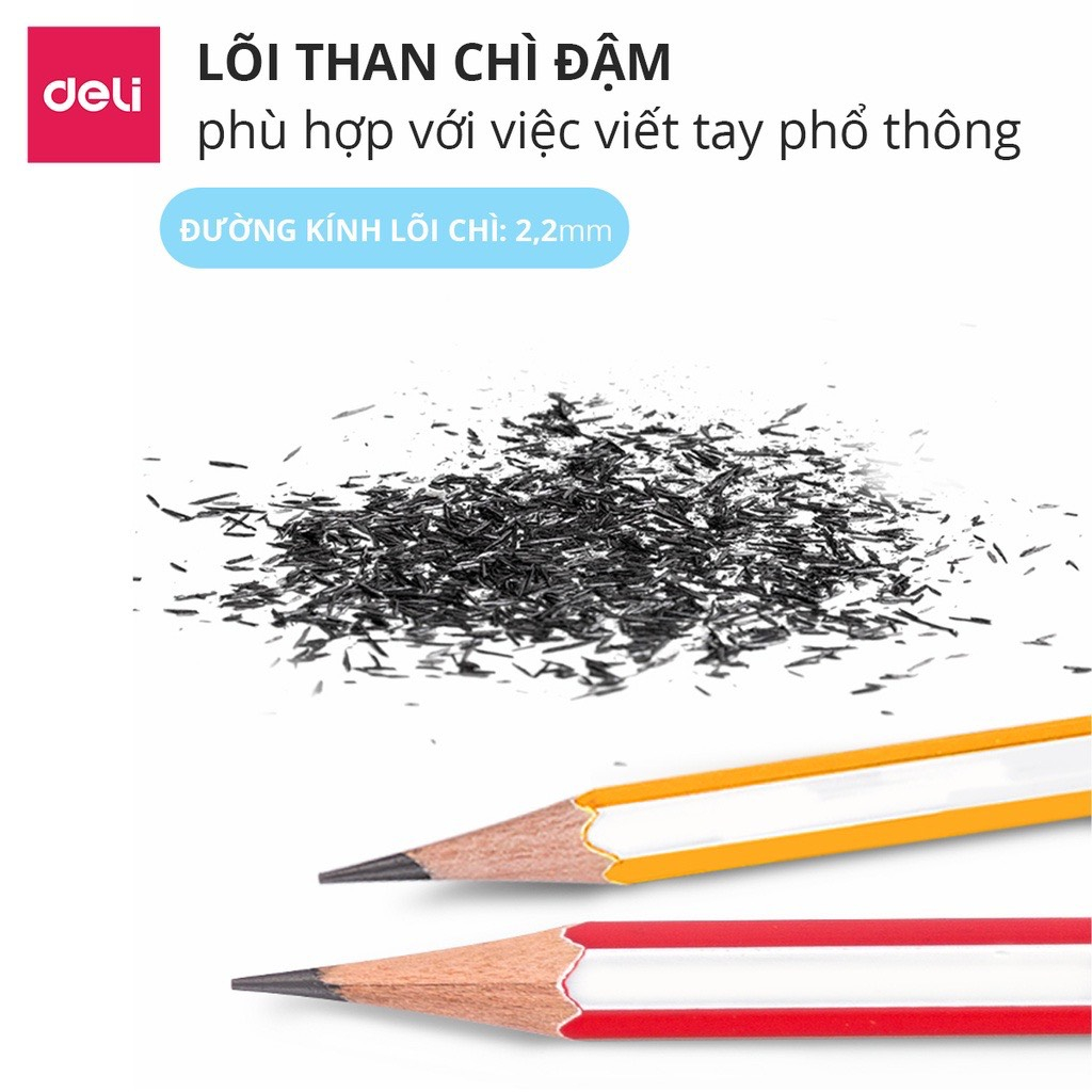 Bút chì lục giác Deli - loại 2B/HB - 10 chiếc/hộp - 33311 / 33312 - 33431/ 33432