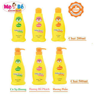 Sữa tắm gội Wesser 2 trong 1 cho bé 200/500ml đủ hương