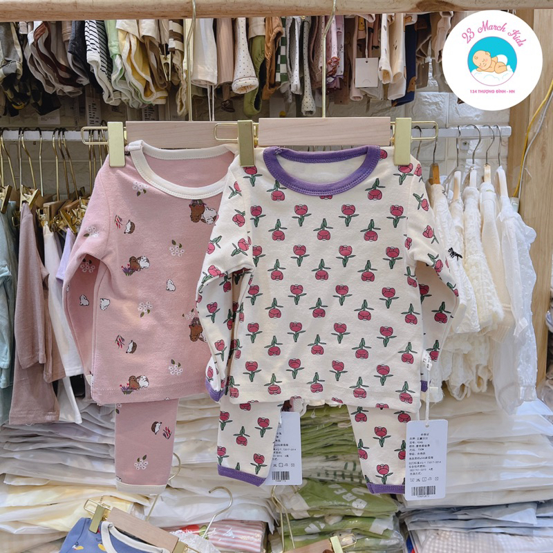 Bộ đồ ngủ style Hàn hàng QC siêu đẹp cho bé size 73-100