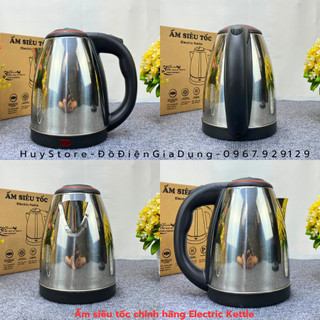 Ấm siêu tốc inox 1,8 lít electric kettle hàng chính hãng , ấm siêu tốc inox electric kettle đun sôi siêu nhanh huy store