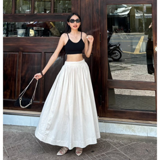Chân váy mixxi linen dài, phong cách sang chảnh, chất vải thể hiện đẳng cấp, bồng xoè tiểu thư