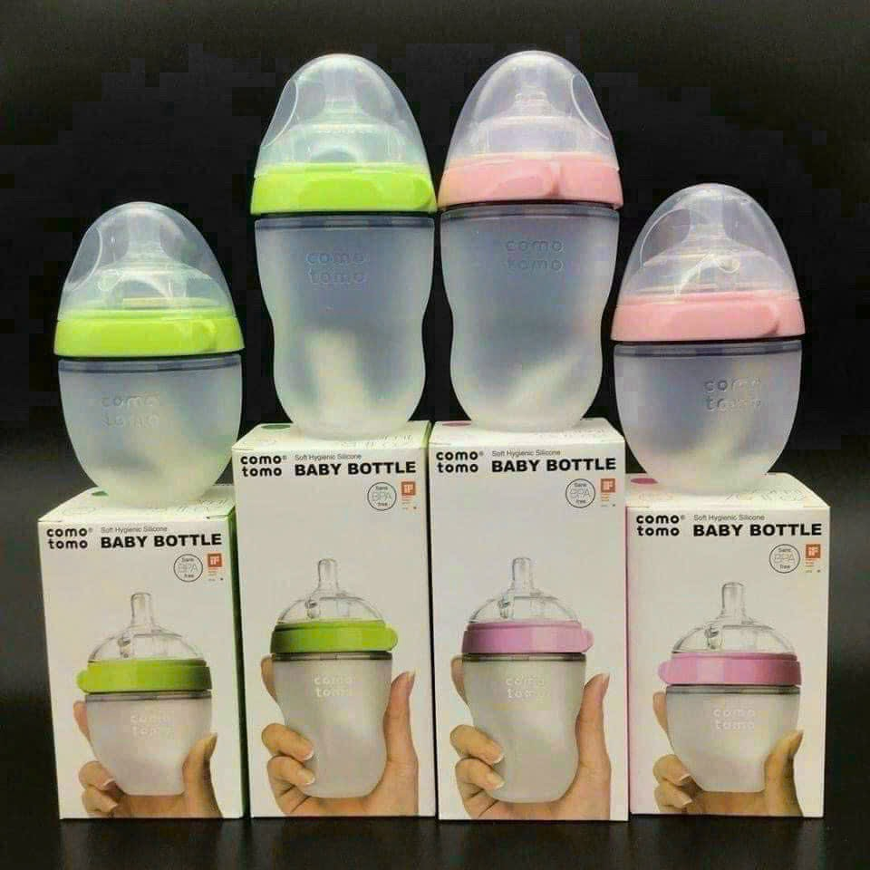 Bình Sữa Comotomo Silicon 150ml/250ml Cho Bé Siêu Mềm