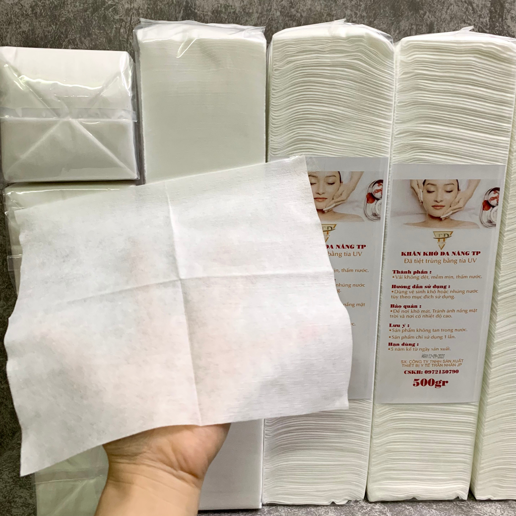 Giấy Lau Mặt SPA Đa Năng 20cm x 20cm 200 tờ / cây - Khăn lau đa năng dùng trong spa 500g an toàn, vệ sinh