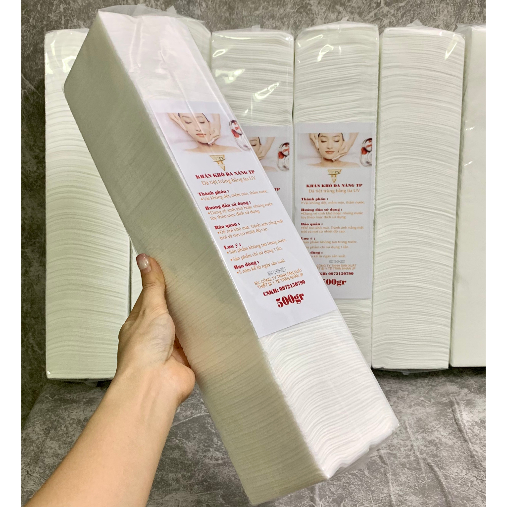 Giấy Lau Mặt SPA Đa Năng 20cm x 20cm 200 tờ / cây - Khăn lau đa năng dùng trong spa 500g an toàn, vệ sinh