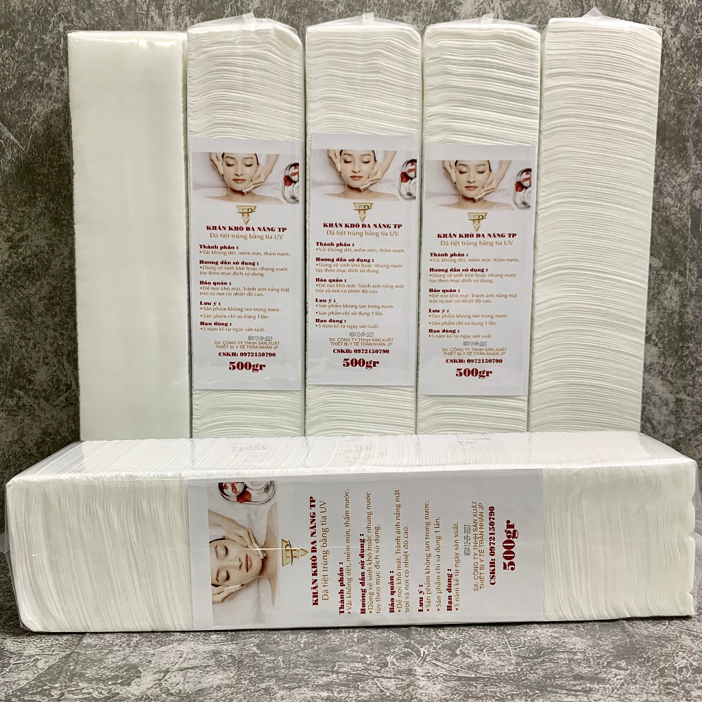 Giấy Lau Mặt SPA Đa Năng 20cm x 20cm 200 tờ / cây - Khăn lau đa năng dùng trong spa 500g an toàn, vệ sinh