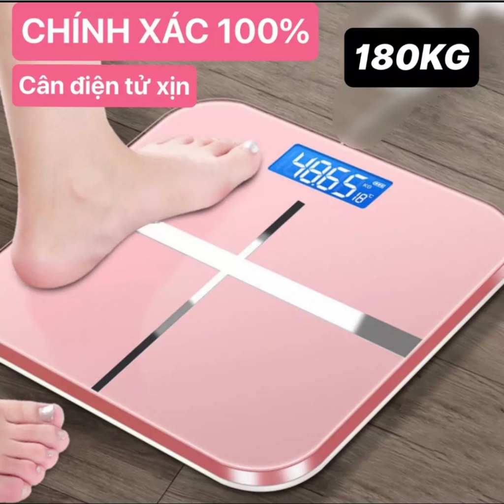 CÂN ĐIỆN TỬ MẶT KÍNH CƯỜNG LỰC IP SIÊU CHẮC CHẮN ĐO CÂN NẶNG VÀ NHIỆT ĐỘ PHÒNG CHÍNH XÁC 100% - CÂN SỨC KHOẺ IP 180KG