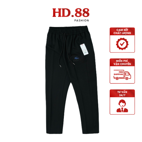 Quần thể thao nam Lacoste +  ADIDAS vải umi co giãn cao cấp, Quần jogger nam thu đông gấu xuông phối cạp chun
