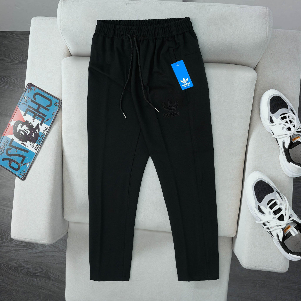 Quần thể thao nam Lacoste +  ADIDAS vải umi co giãn cao cấp, Quần jogger nam thu đông gấu xuông phối cạp chun