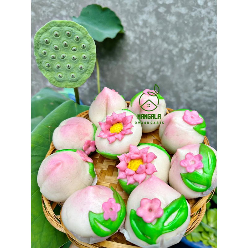 Bánh bao đào tiên mềm mịn để ngoài không bị khô bánh