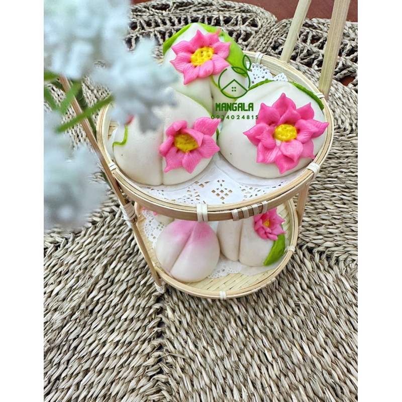 Bánh bao đào tiên mềm mịn để ngoài không bị khô bánh