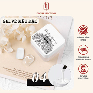 Gel vẽ nail đen trắng siêu đặc , hũ gel vẽ móng 8ml