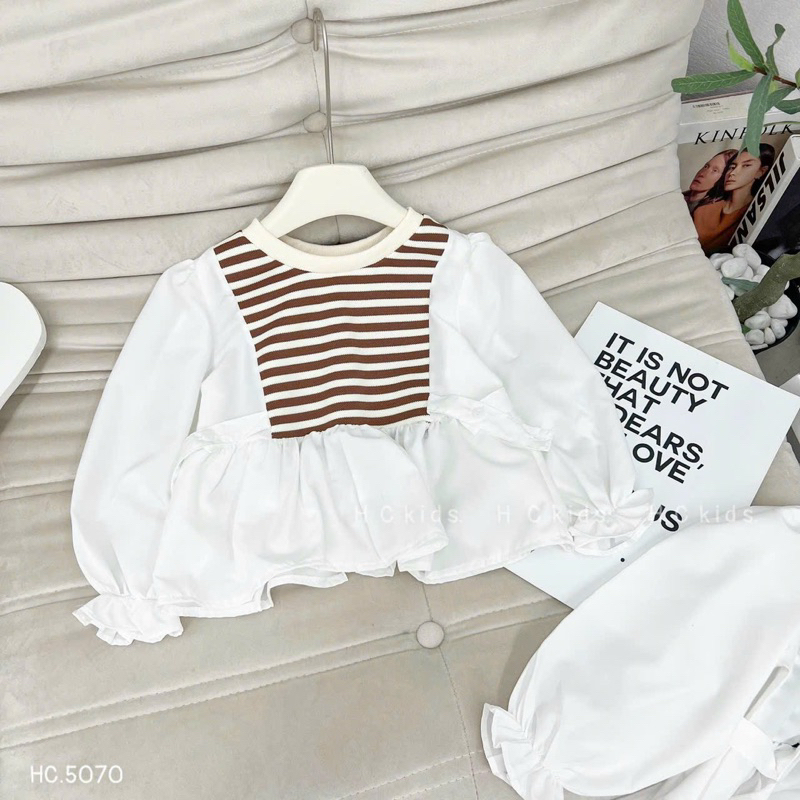 Áo Sơ Mi Tay Phồng Dài Phối Ren Phong Cách Phương Tây Thời Trang Mùa Thu Mới Dành Cho Bé Gái 2023