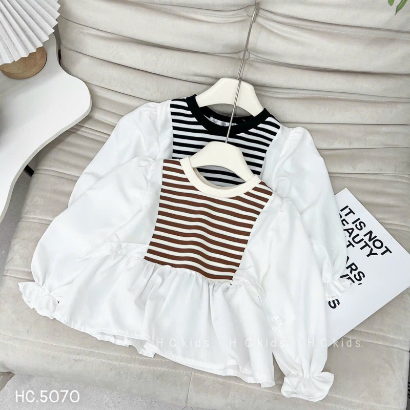 Áo Sơ Mi Tay Phồng Dài Phối Ren Phong Cách Phương Tây Thời Trang Mùa Thu Mới Dành Cho Bé Gái 2023