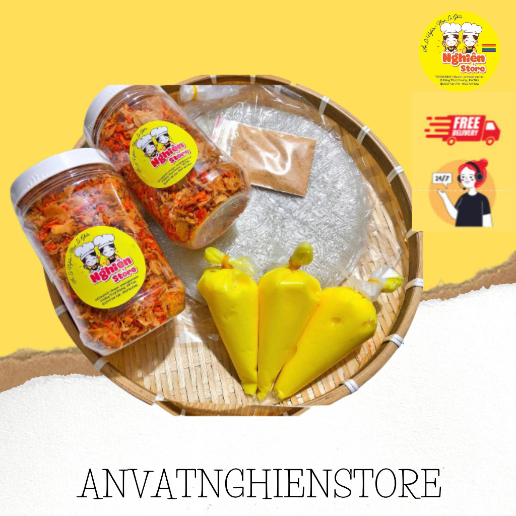 Combo Bánh Tráng Phơi Sương 500Gr + 2 Hủ Muối Hành Phi TẶNG 3 TÚI BƠ