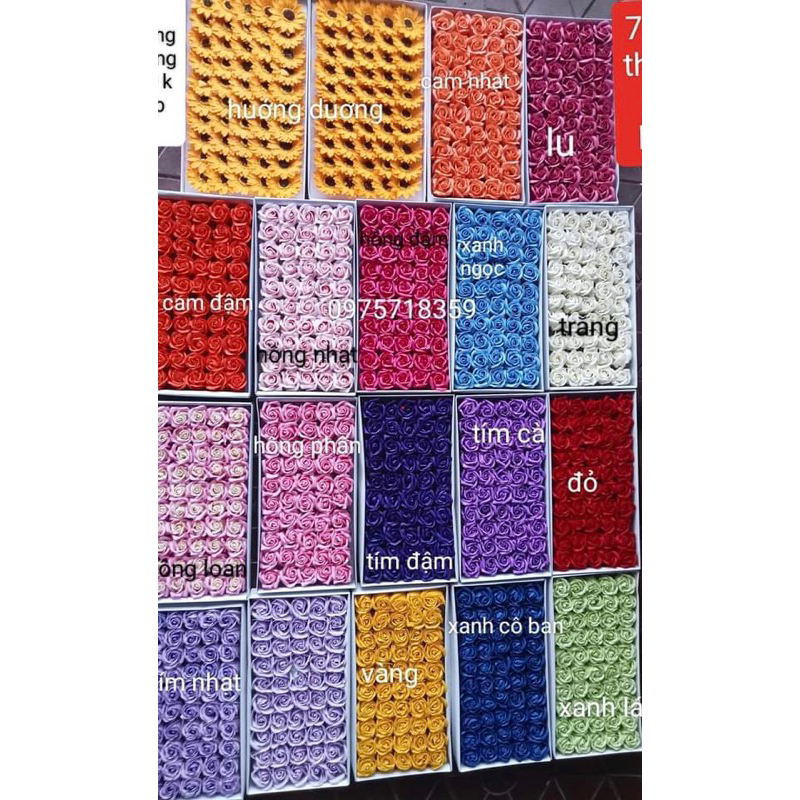 Hoa sáp đủ mầu hộp 50b