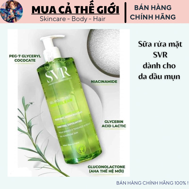 Sữa rửa mặt SVR Sebiaclear Gel Moussant