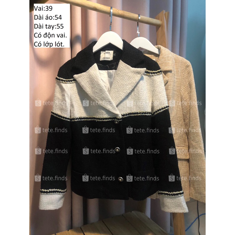 Tweed blazer- Blazer dạ tweed- Size báo hình I tete.finds