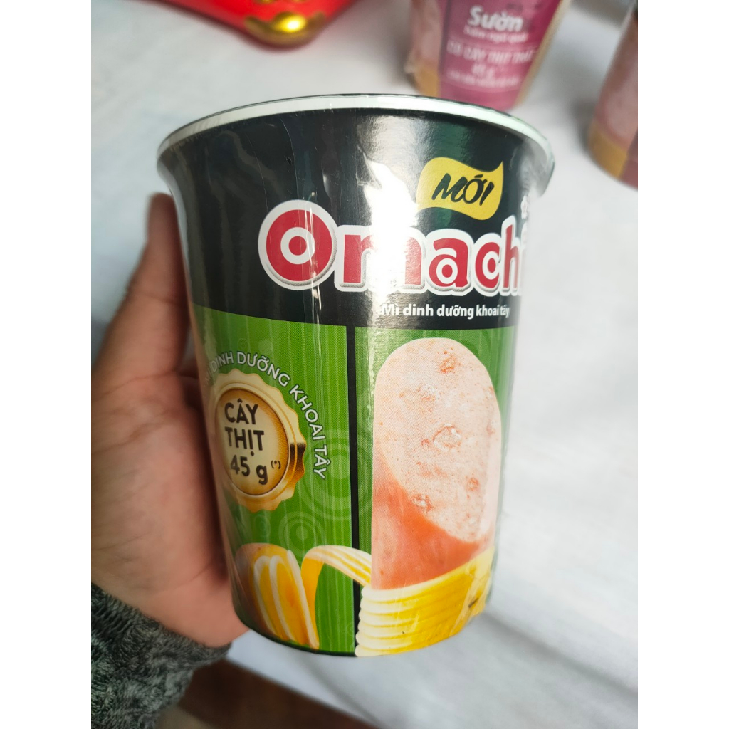 Mì ly Omachi Có cây thịt thật 45g - đủ mùi