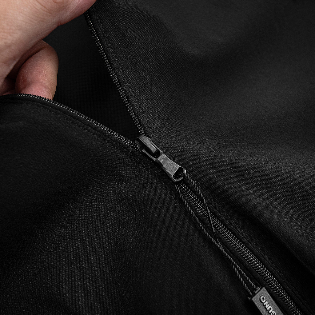 Bộ gió thể thao nam GUNO 23DBNA06 sọc bản to cao cấp, set đồ thu đông có mũ dây rút lót lưới dày dặn thethao.vnxk