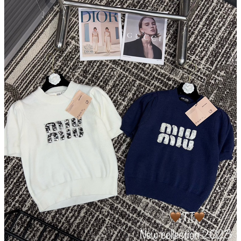 Áo Len Cộc Tay Miuiu Đính Đá Siu Cấp