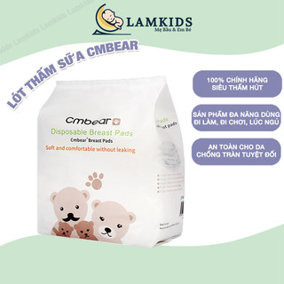🍒Siêu Khuyến Mại🍒Miếng Lót Thấm Sữa CMBear Bịch 108 Miếng Siêu Chống Thấm, Chống Tràn, An Toàn, Tiết Kiệm Lamkids
