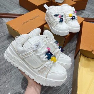 [SIÊU PHẨM] Giày thể thao LV charm sticker fullbox , GIÀY SNEAKER LV TRAINER TRẮNG , ĐEN ĐỘN ĐẾN SIÊU HOT HIT