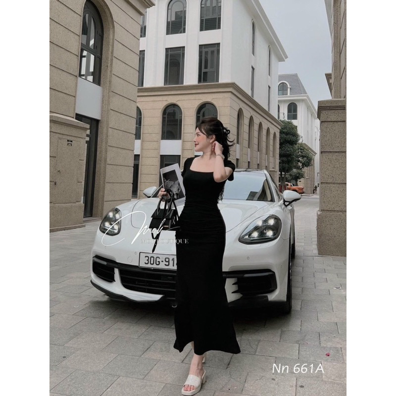 Váy body co vuong co giãn 4 chiều