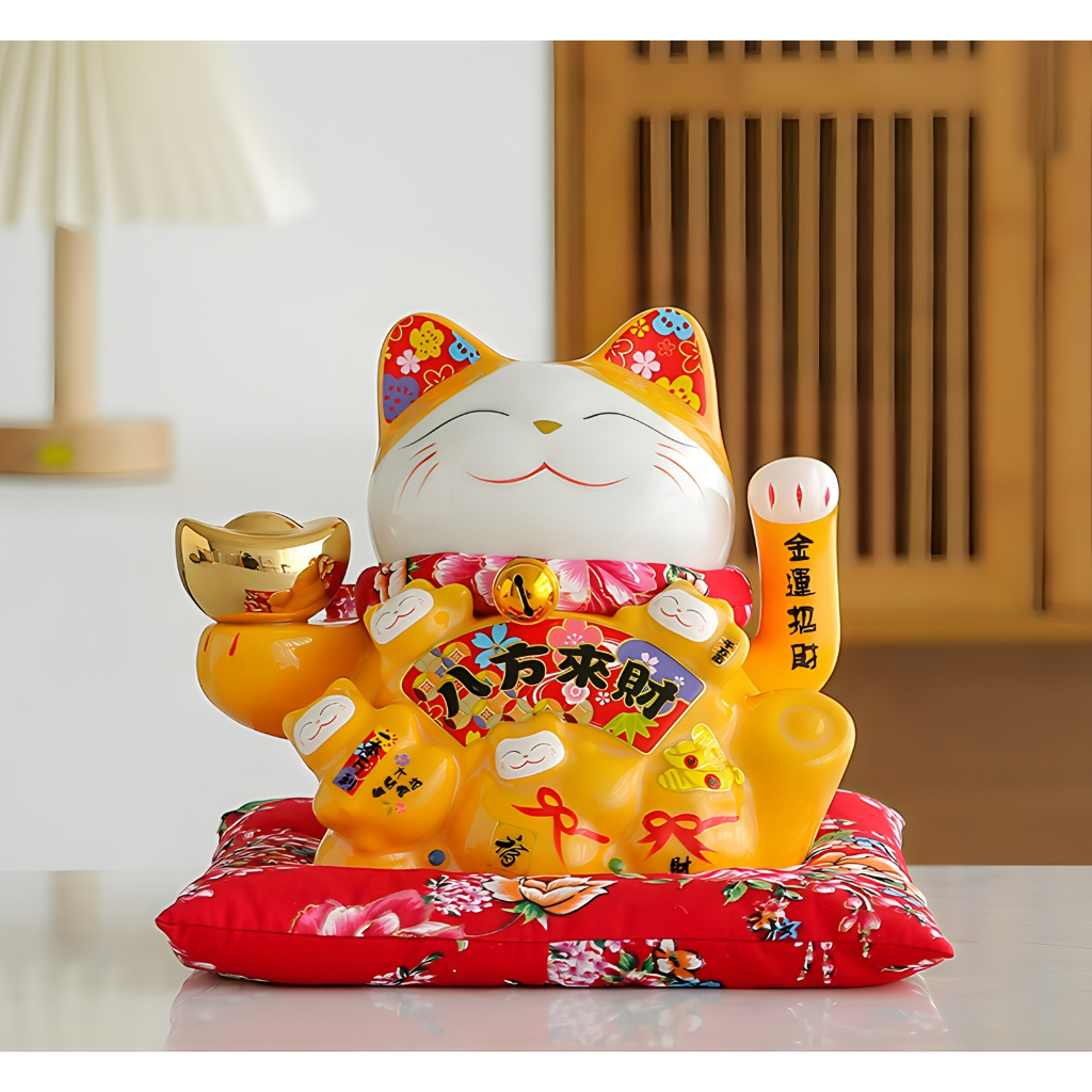Mèo Thần Tài Vẫy Tay May Mắn - Mèo Thần Tài Cute Cao 18cm