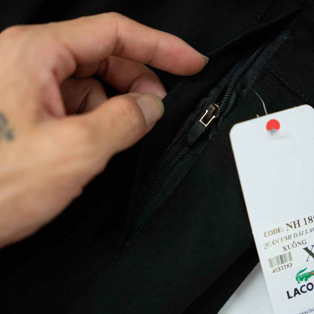 Quần thể thao nam Lacoste +  ADIDAS vải umi co giãn cao cấp, Quần jogger nam thu đông gấu xuông phối cạp chun