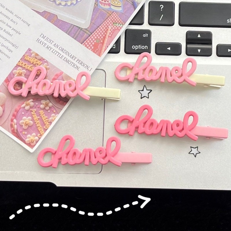 Kẹp tóc kim loại đính chữ phong cách y2k dễ thương