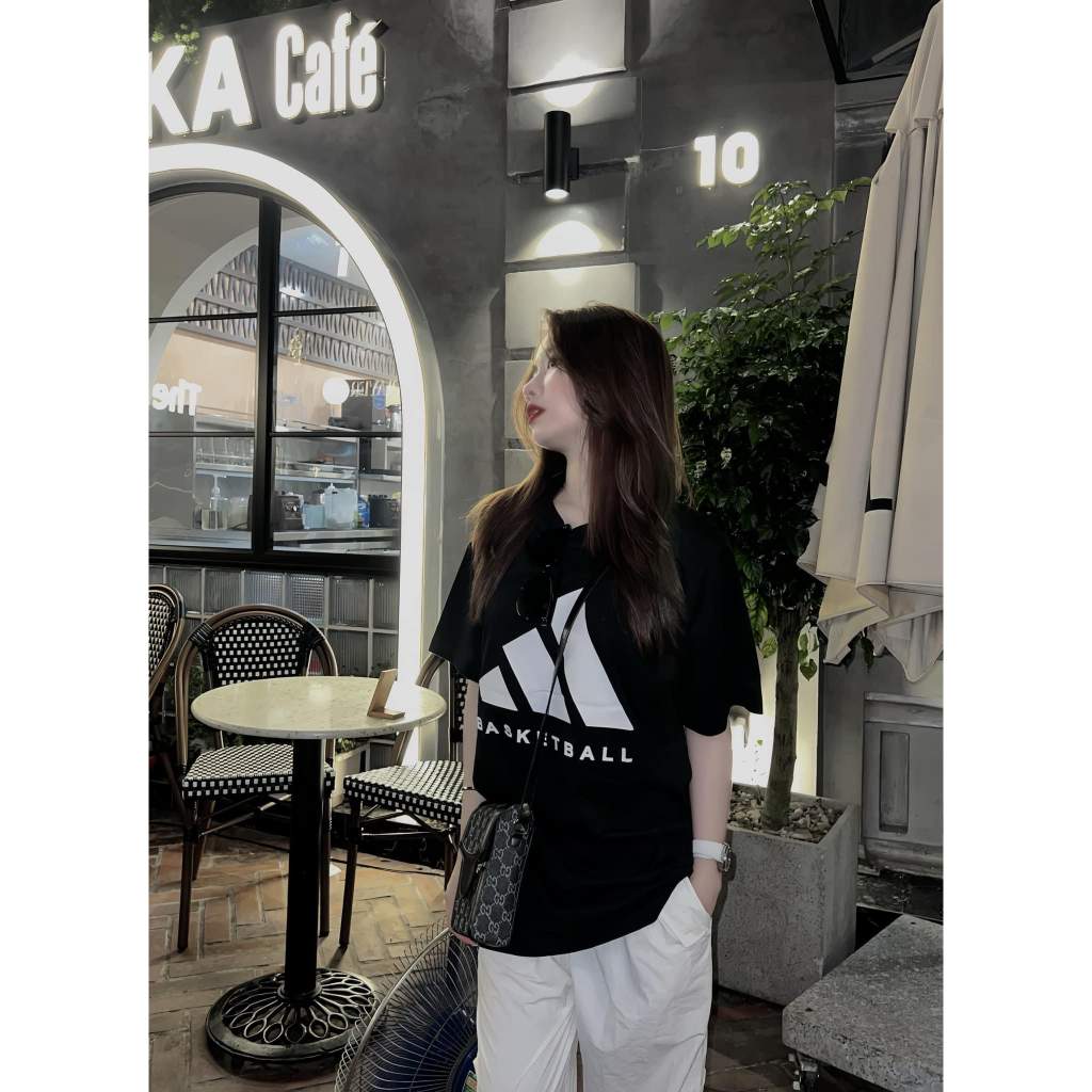 Áo phông Adidas Basketball unisex rộng chất áo thun cotton nam nữ 918 Ofus