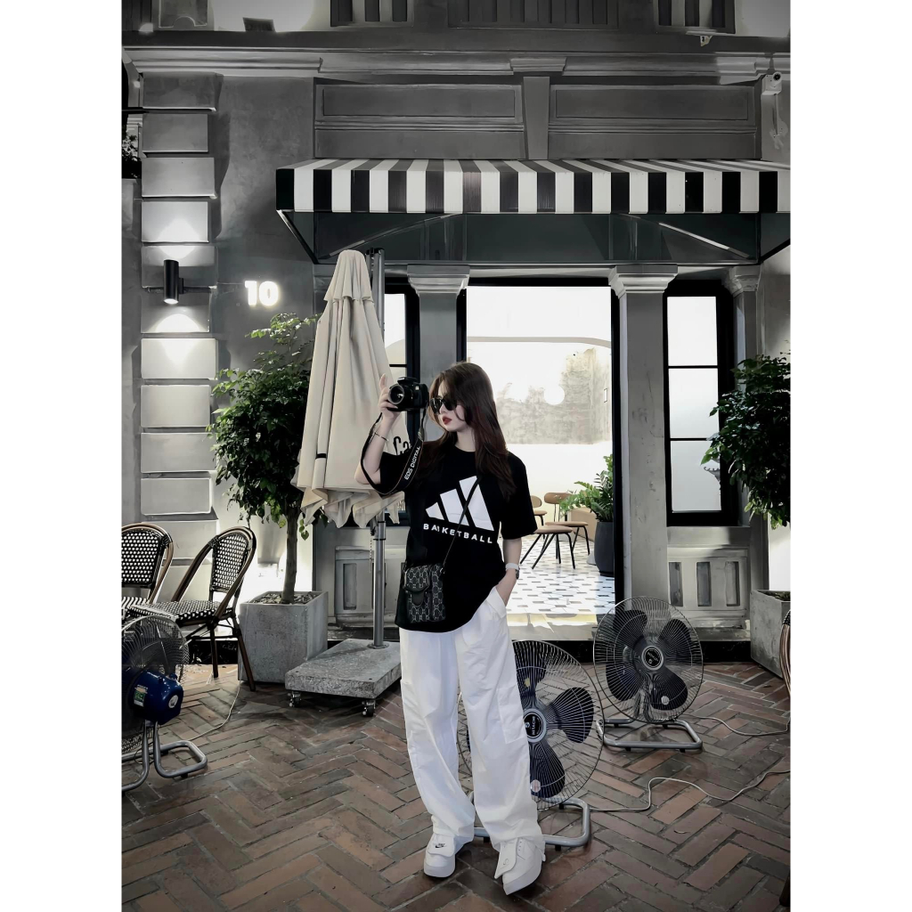 Áo phông Adidas Basketball unisex rộng chất áo thun cotton nam nữ 918 Ofus