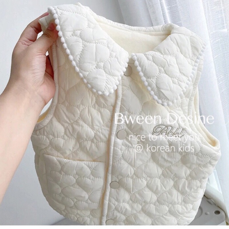 Áo ghile phao lót lông thời trang cho bé