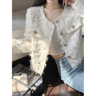 Áo khoác dạ lông dáng ngắn( có đệm vai) kèm video cận chất