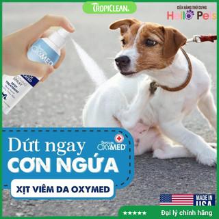 Xịt dứt ngứa và giảm viêm da cho chó mèo Oxymed Tropiclean Mỹ