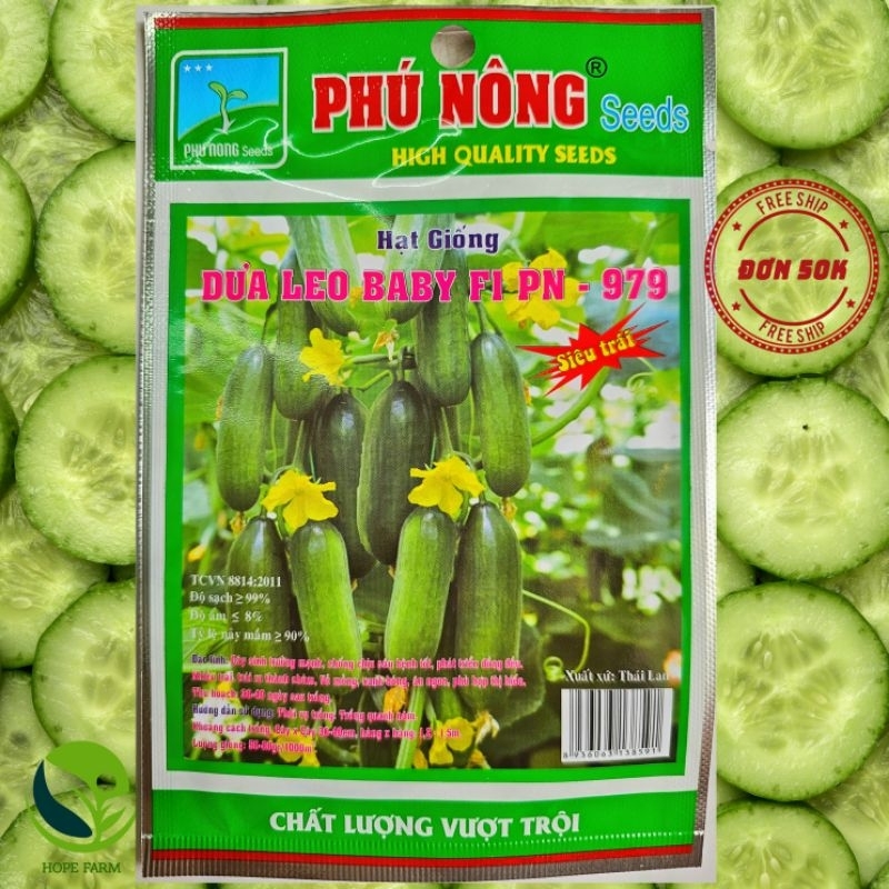 Hạt Giống Dưa Leo Baby tự thụ phấn, dạng chùm, siêu nhiều trái- gói 5 Hạt