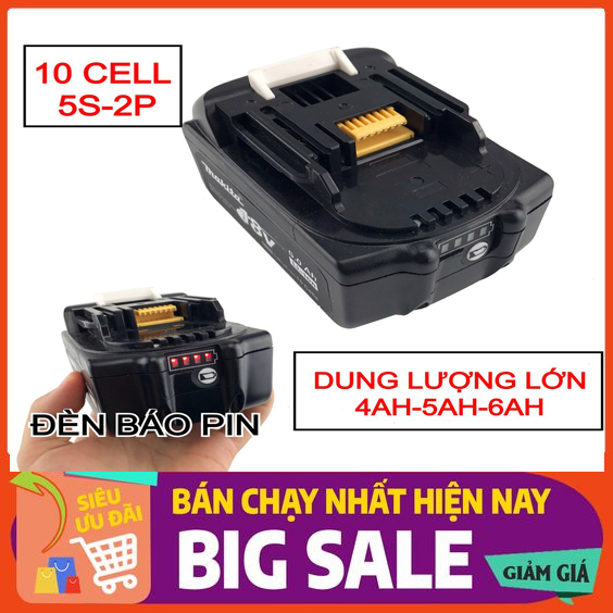 Pin Makita BL1850B 4Ah 5Ah 6Ah có đèn báo pin, nhận sạc zin và sạc TQ