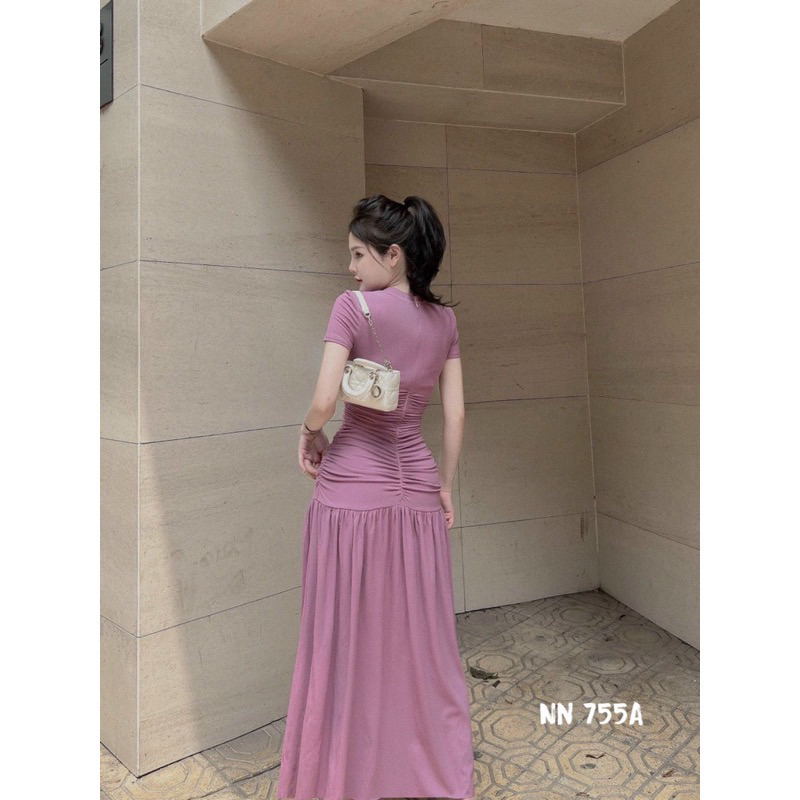 Váy body chất thun gân dẻo nhún eo hack dáng 2023