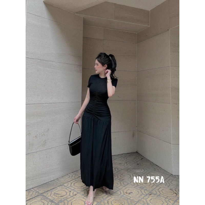 Váy body chất thun gân dẻo nhún eo hack dáng 2023