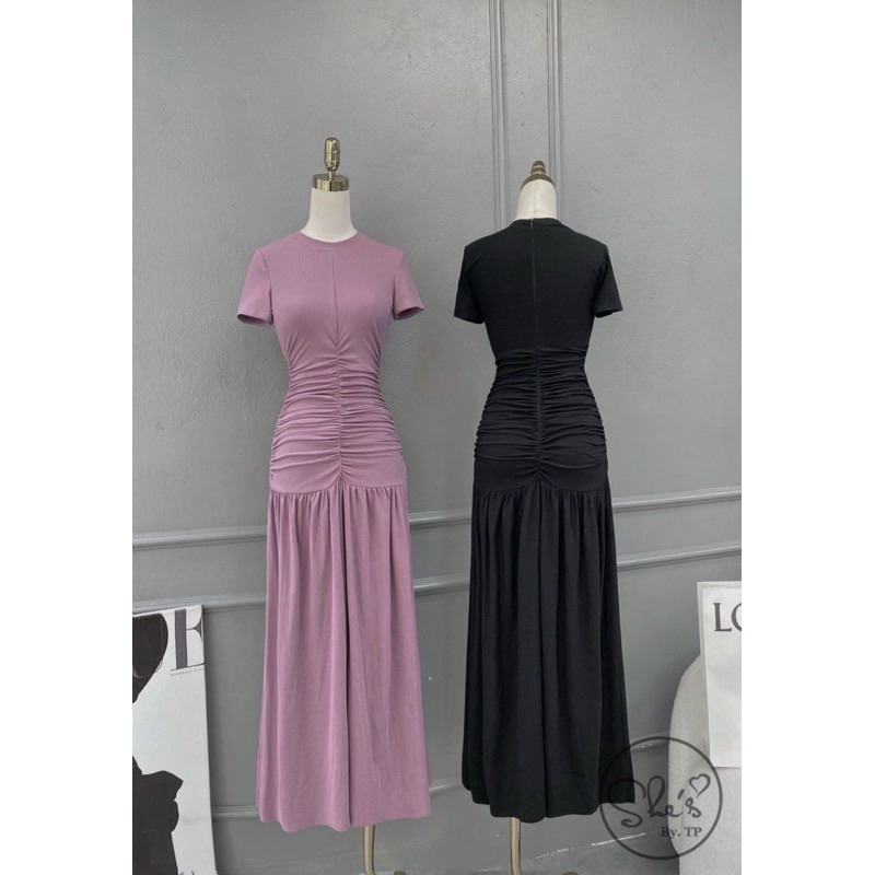 Váy body chất thun gân dẻo nhún eo hack dáng 2023