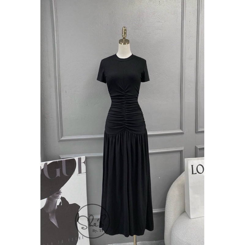 Váy body chất thun gân dẻo nhún eo hack dáng 2023