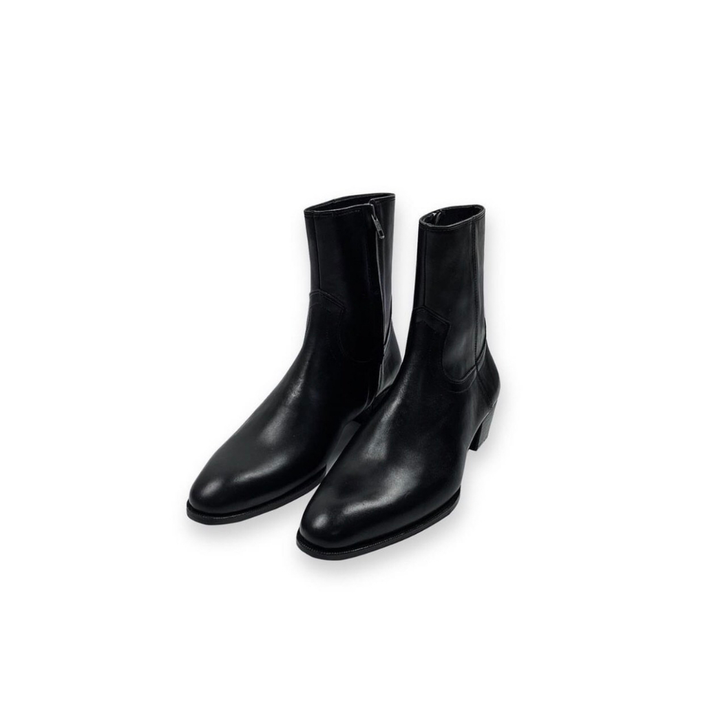 ZIP BOOTS Giày Bốt Nam Khóa Kéo YKK Da Bò Nhập Khẩu Bangladesh Đế Khâu Gót Gỗ Cao 5cm Chính Hãng - TDK Shoemaker