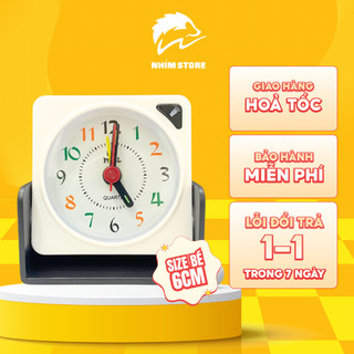 Đồng hồ báo thức mini, Đồng hồ bao thức chuông siêu to size bé kích thước 6cm nắp trượt dễ dàng bỏ túi di chuyển