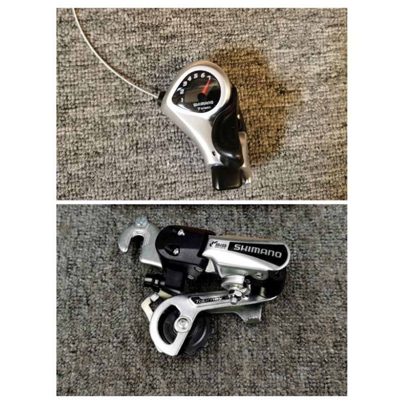 Bộ tay bấm xả shimano tx50 - cùi đề (derailleur) shimano ty21b lắp cho xe đạp gấp