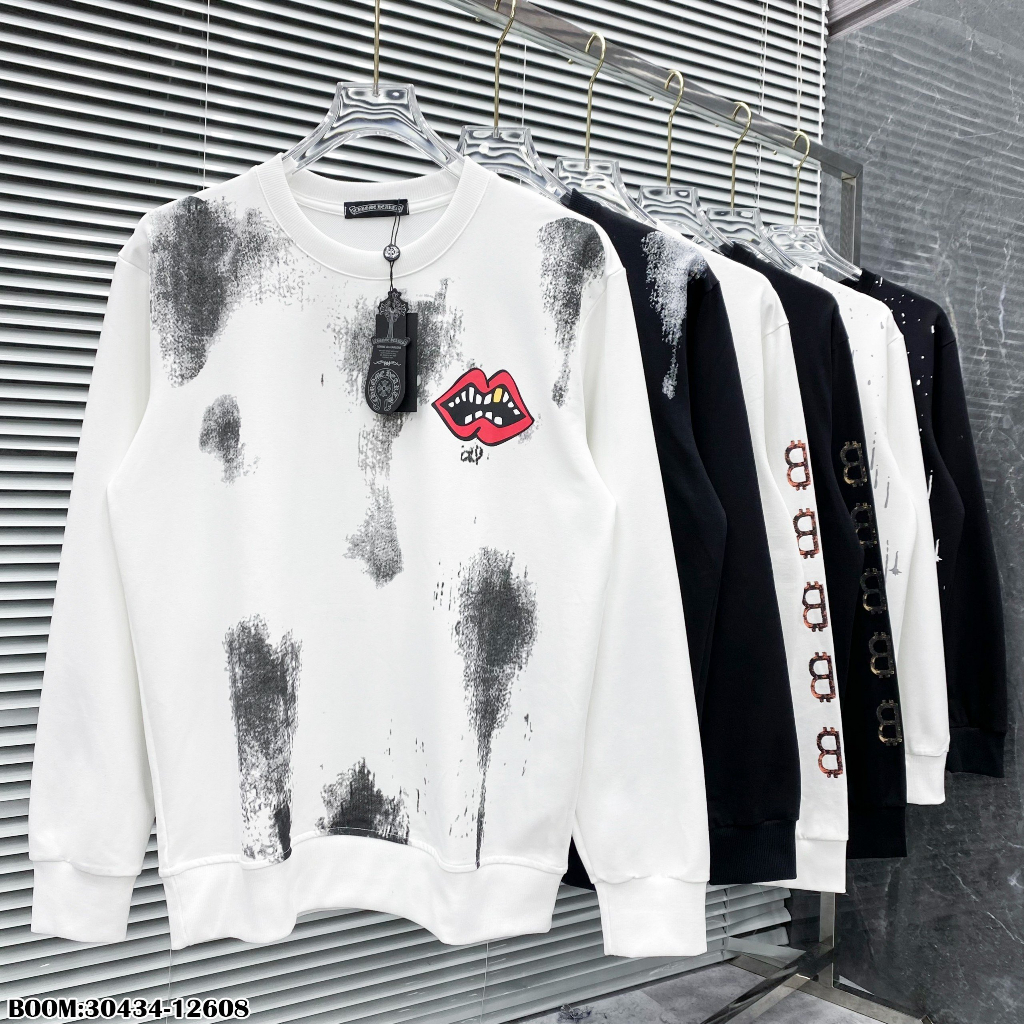 🔥Hot🔥Áo nỉ Chrome Hearts hình mỗi in loang thiết kế hot trend Nam Nữ Thu Đông 2023