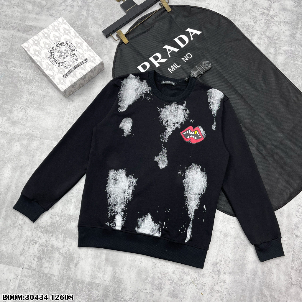 🔥Hot🔥Áo nỉ Chrome Hearts hình mỗi in loang thiết kế hot trend Nam Nữ Thu Đông 2023