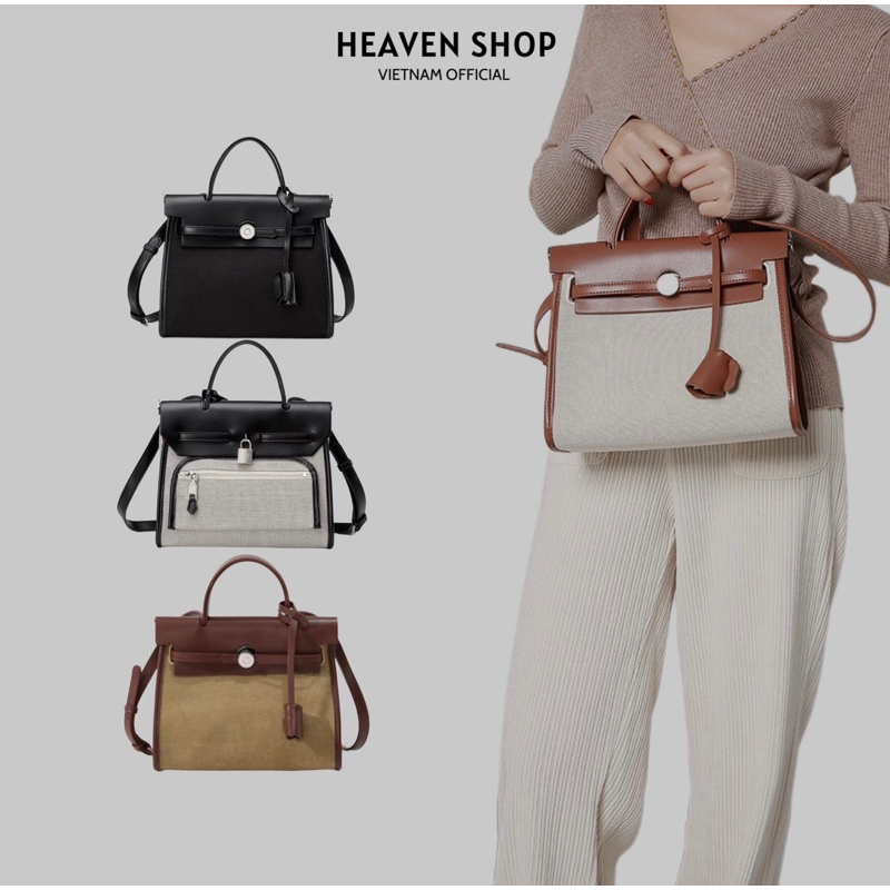Túi Xách Nữ HM Size 25 & 31 Canvas Da - HEAVEN SHOP