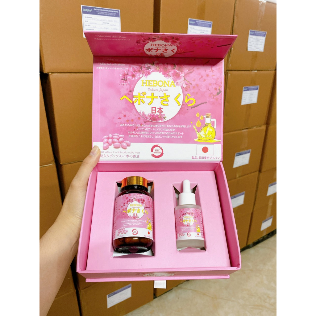 Viên uống thơm da hebona hết mùi hôi trắng sáng da tự nhiên hộp 60v